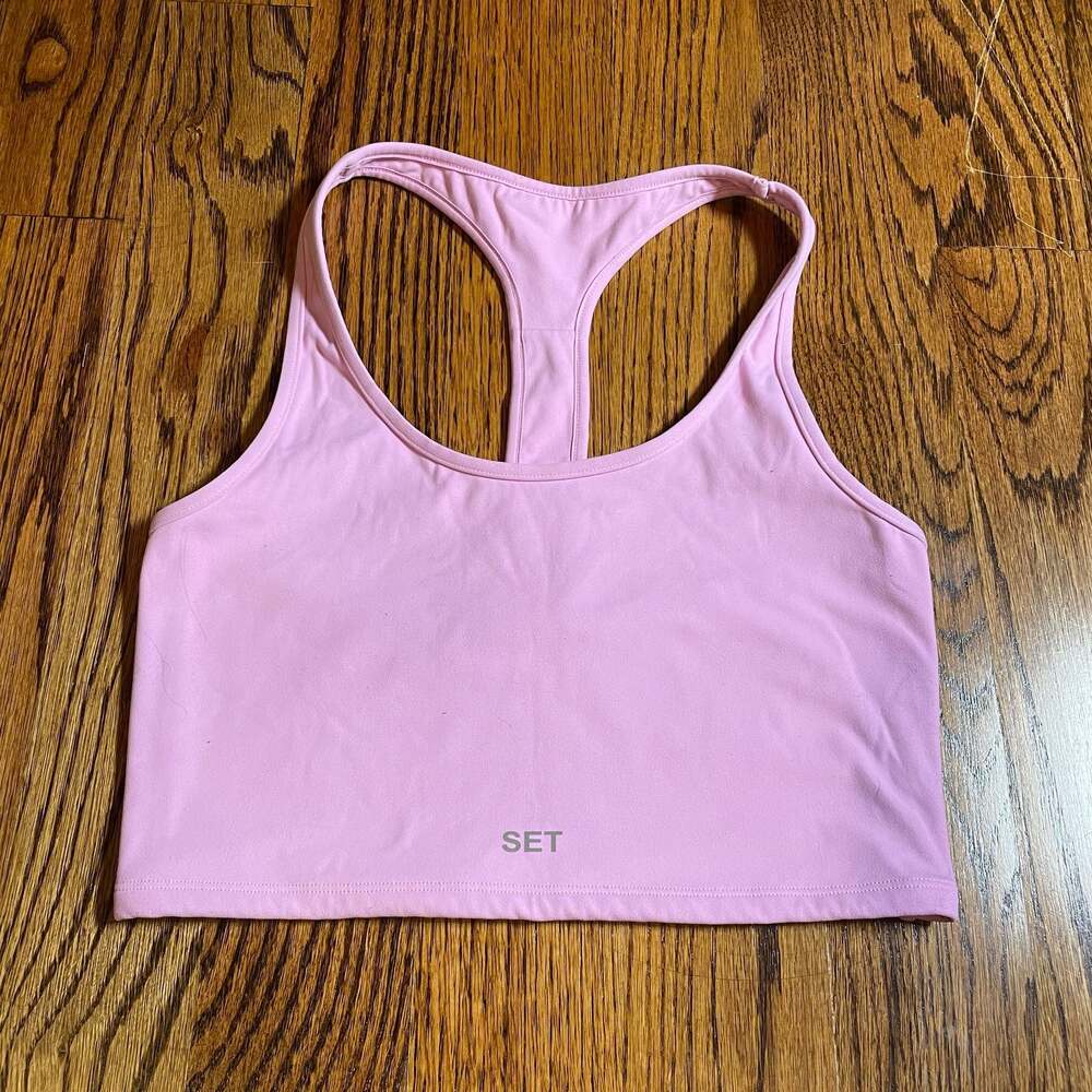 SET Active Sportbody Box Cut Racerback Sports Bra in Pink